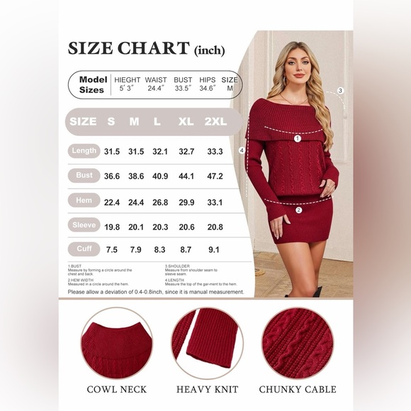 🆕Elegant Off-Shoulder Sweater Dress - Picture 2 of 2